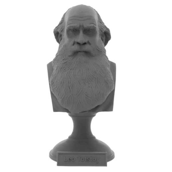 Leo Tolstoy Russian Writer Sculpture Bust on Pedestal