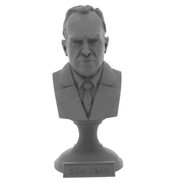 Otto Hahn German Chemist, Nobel Prize Winner, and Researcher of Radioactivity Sculpture Bust on Pedestal