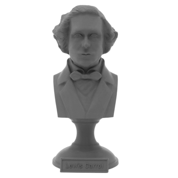 Lewis Carroll English Writer Sculpture Bust on Pedestal