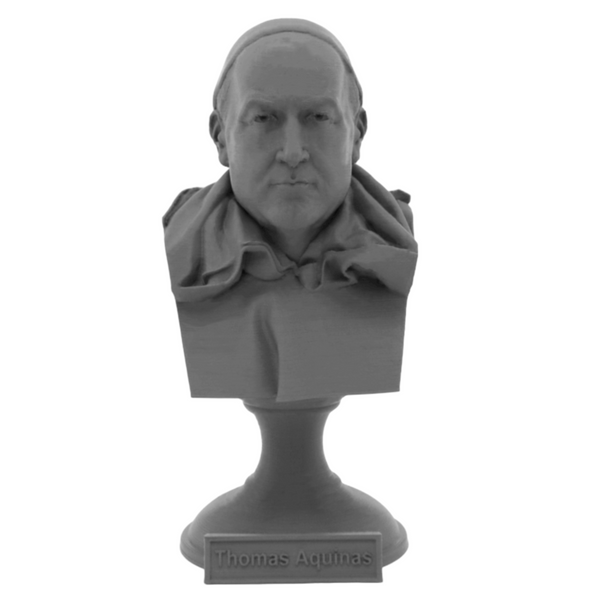 Thomas Aquinas Italian Theologian and Philosopher Sculpture Bust on Pedestal