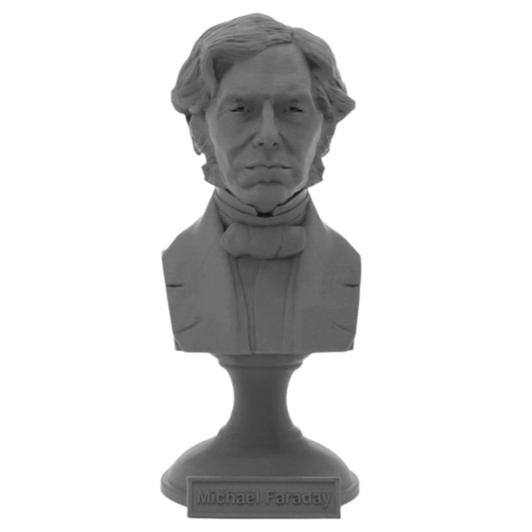 Michael Faraday Famous British Electromagnetic and Electrochemical Scientist Sculpture Bust on Pedestal