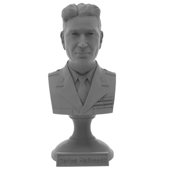 Carlos "White Feather" Hathcock Legendary US Marine Corps Marksman Sniper USMC Sculpture Bust on Pedestal