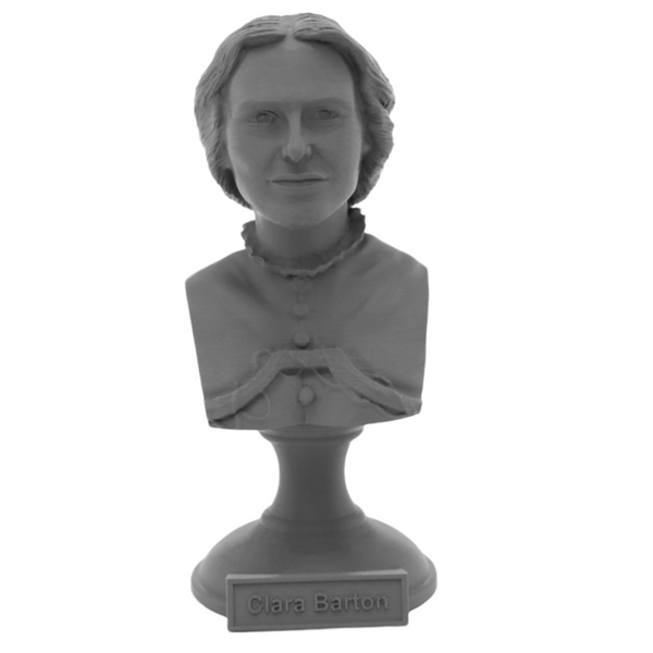 Clara Barton American Nurse Sculpture Bust on Pedestal
