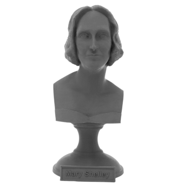 Mary Shelley English Novelist Sculpture Bust on Pedestal