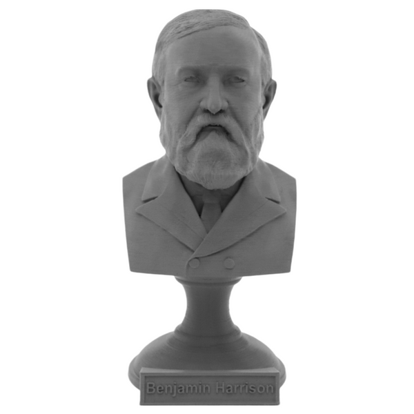 Benjamin Harrison, 23rd US President, Sculpture Bust on Pedestal