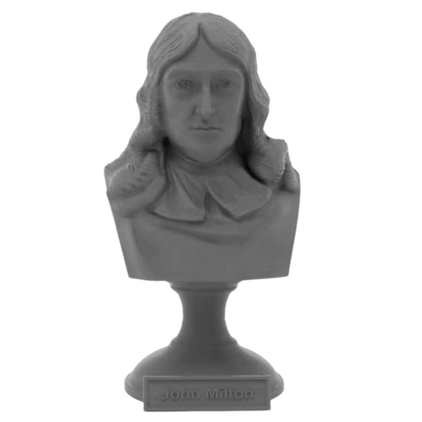 John Milton English Poet Sculpture Bust on Pedestal