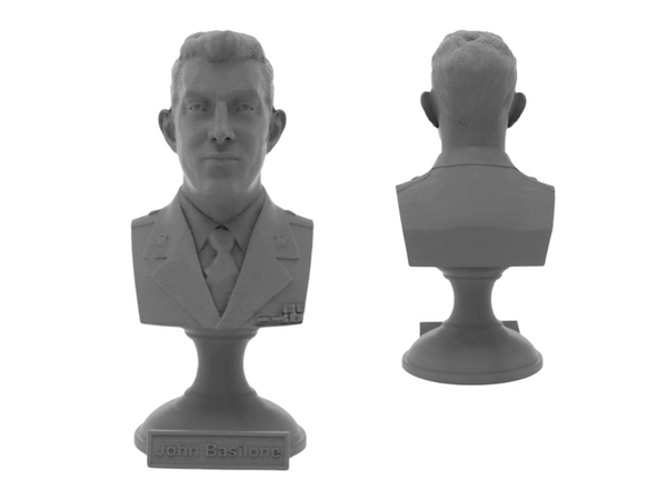 John Basilone US Marine Corps Medal of Honor Winner Sculpture Bust on Pedestal