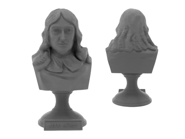 John Milton English Poet Sculpture Bust on Pedestal