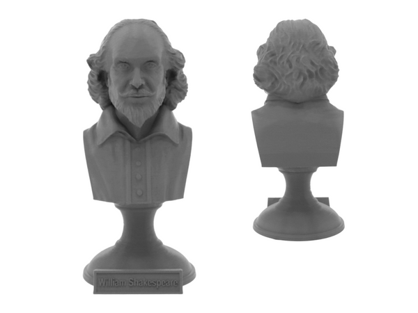 William Shakespeare English Poet Sculpture Bust on Pedestal