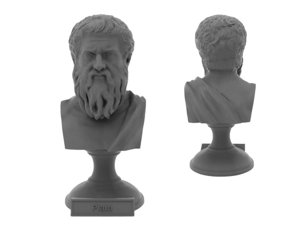 Plato Athenian Philosopher Sculpture Bust on Pedestal