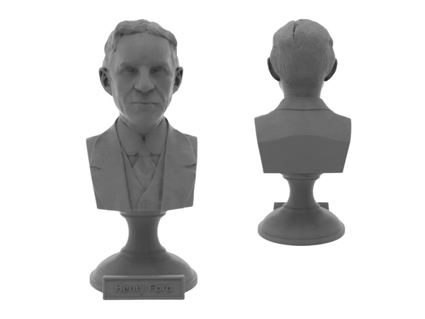 Henry Ford Famous American Industrialist and Business Magnate Sculpture Bust on Pedestal