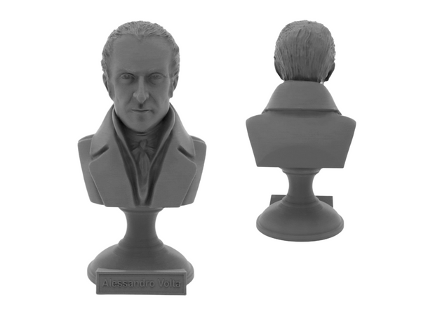 Alessandro Volta Italian Pioneer of Electricity and Power Sculpture Bust on Pedestal