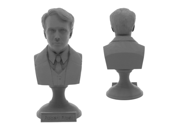 Robert Frost American Poet Sculpture Bust on Pedestal