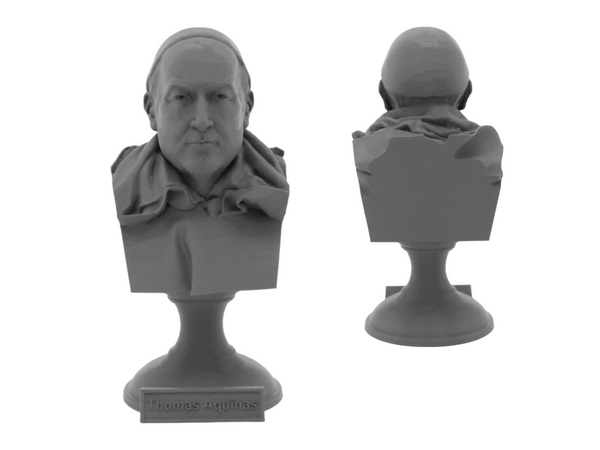 Thomas Aquinas Italian Theologian and Philosopher Sculpture Bust on Pedestal