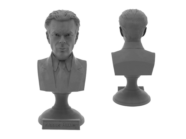 Aldous Huxley English Writer and Philosopher Sculpture Bust on Pedestal