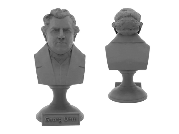 Georg Ohm Famous German Physicist and Mathematician Sculpture Bust on Pedestal