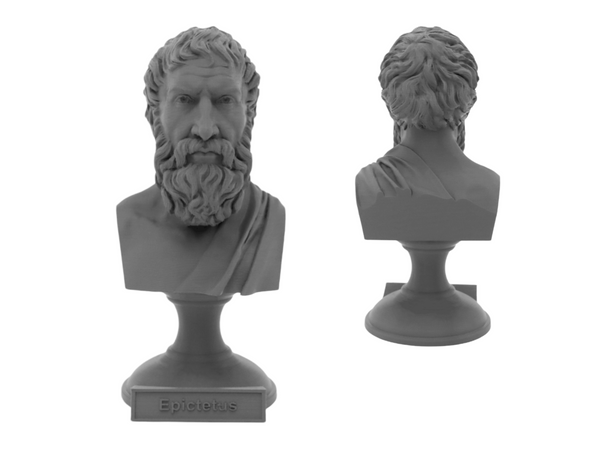 Epictetus Greek Stoic Philosopher Sculpture Bust on Pedestal