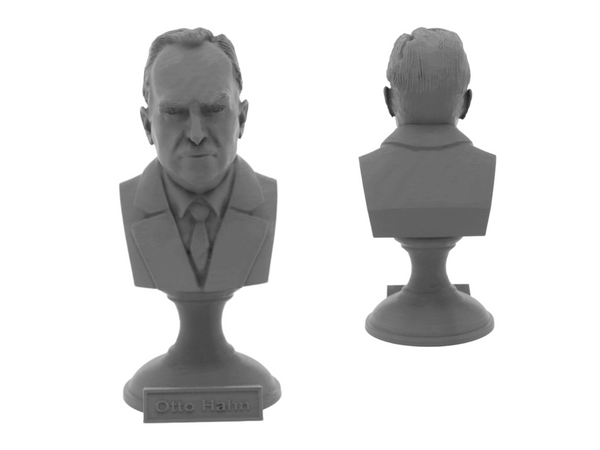 Otto Hahn German Chemist, Nobel Prize Winner, and Researcher of Radioactivity Sculpture Bust on Pedestal