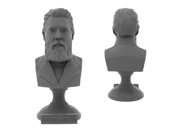 Herman Melville American Writer Sculpture Bust on Pedestal