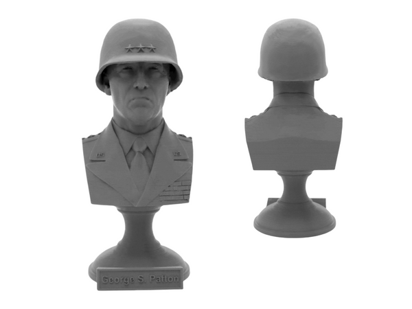 George S Patton Legendary US Army General Sculpture Bust on Pedestal
