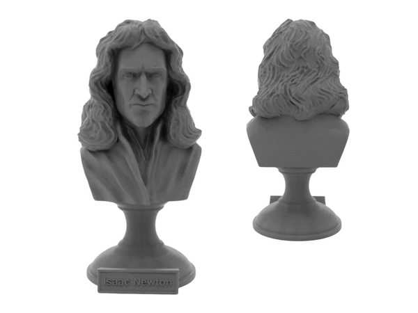 Isaac Newton Famous English Mathematician, Physicist and Astronomer Sculpture Bust on Pedestal