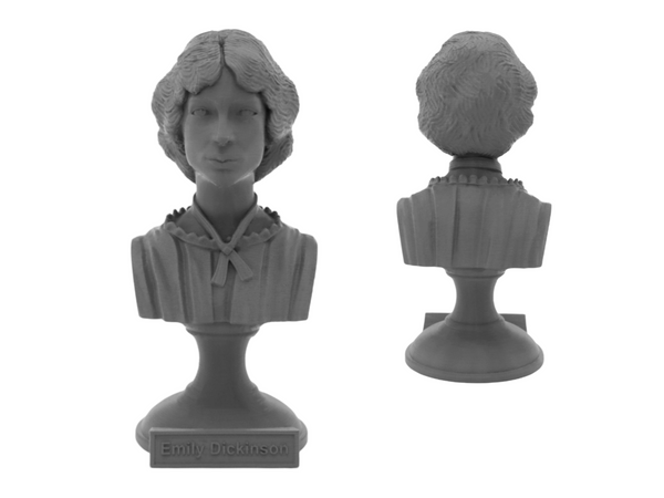 Emily Dickinson American Poet Sculpture Bust on Pedestal