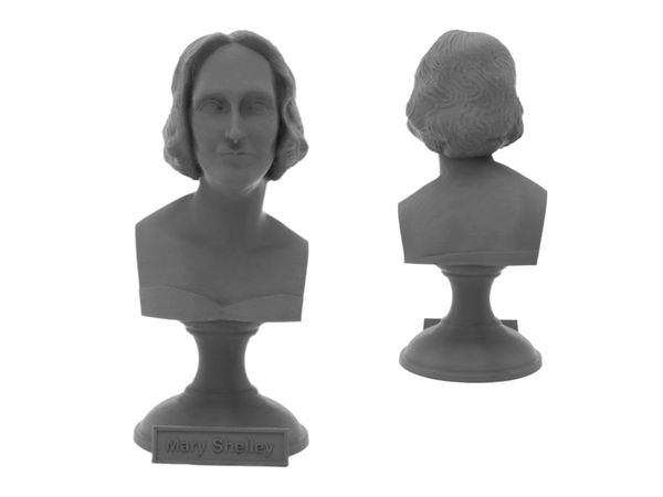 Mary Shelley English Novelist Sculpture Bust on Pedestal