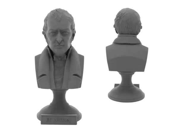 Eli Whitney Famous American Inventor Sculpture Bust on Pedestal