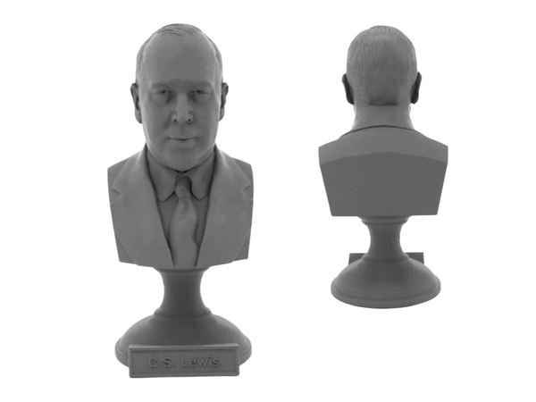 C.S. Lewis Famous British Writer Sculpture Bust on Pedestal