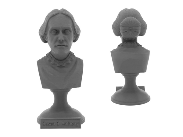 Susan B Anthony American Social Reformer and Women's Rights Activist Sculpture Bust on Pedestal