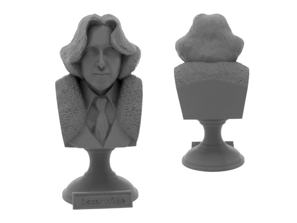 Oscar Wilde Irish Poet Sculpture Bust on Pedestal
