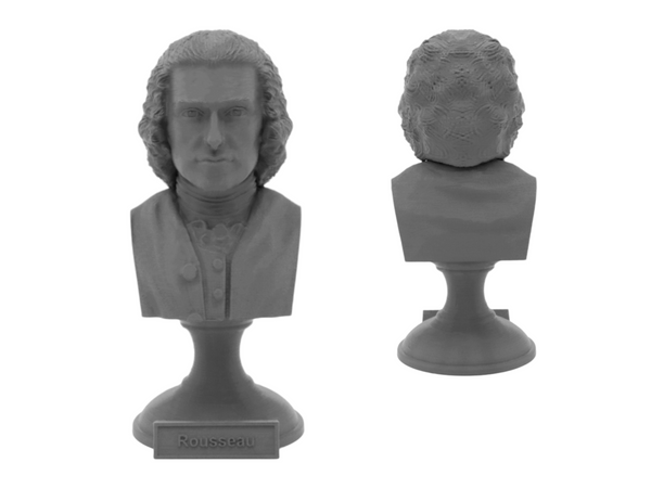 Jean-Jacques Rousseau Enlightenment Philosopher Sculpture Bust on Pedestal