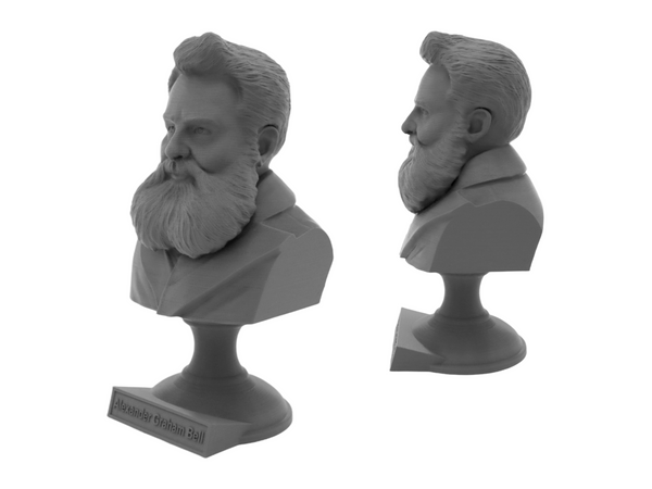 Alexander Graham Bell Famous American Inventor, Scientist, and Engineer Sculpture Bust on Pedestal