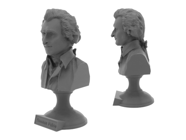 Thomas Paine USA Founding Father Sculpture Bust on Pedestal