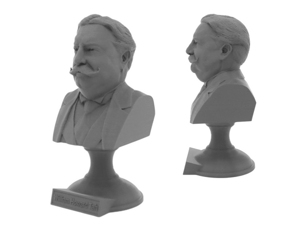 William Howard Taft, 27th US President, Sculpture Bust on Pedestal