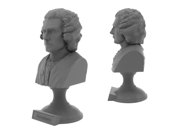Jean-Jacques Rousseau Enlightenment Philosopher Sculpture Bust on Pedestal