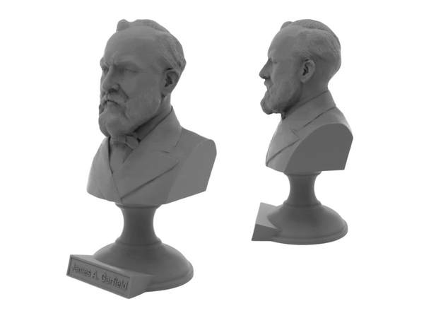 James A. Garfield, 20th US President, Sculpture Bust on Pedestal