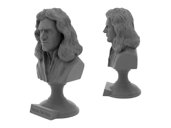 Isaac Newton Famous English Mathematician, Physicist and Astronomer Sculpture Bust on Pedestal