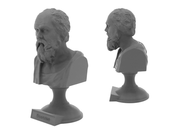 Socrates Greek Philosopher Sculpture Bust on Pedestal