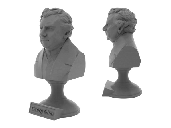 Georg Ohm Famous German Physicist and Mathematician Sculpture Bust on Pedestal