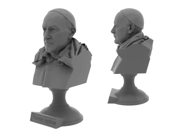 Thomas Aquinas Italian Theologian and Philosopher Sculpture Bust on Pedestal
