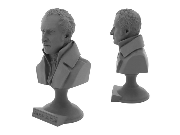 Alessandro Volta Italian Pioneer of Electricity and Power Sculpture Bust on Pedestal