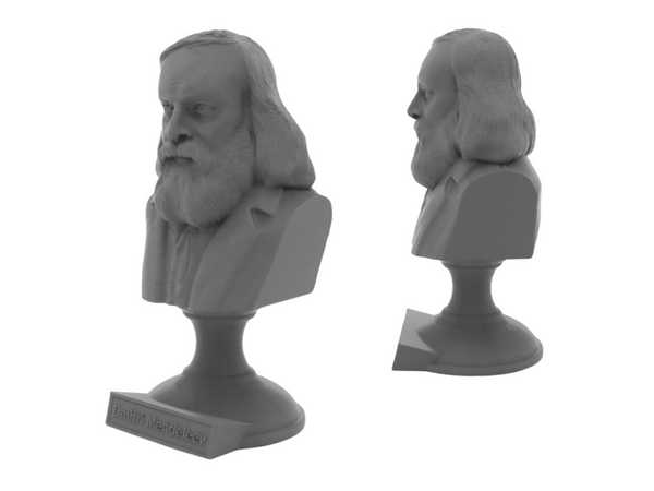 Dmitri Mendeleev Famous Russian Chemist and Inventor Sculpture Bust on Pedestal