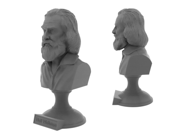 Walt Whitman American Poet Sculpture Bust on Pedestal