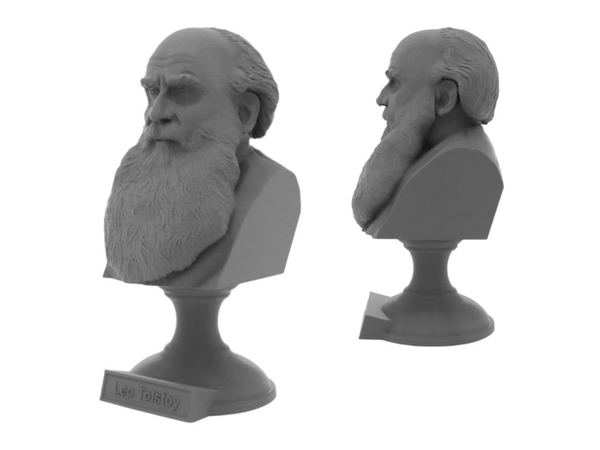 Leo Tolstoy Russian Writer Sculpture Bust on Pedestal
