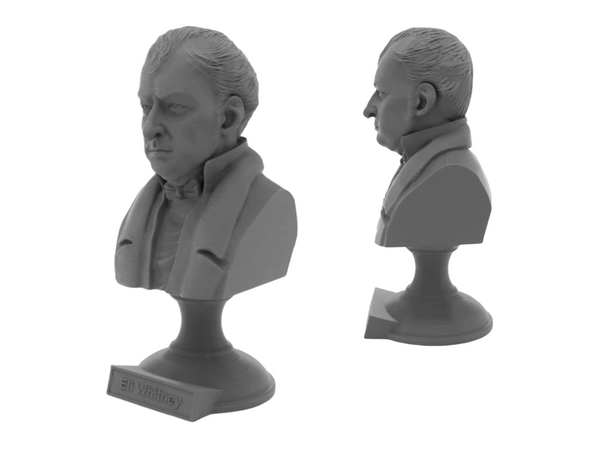 Eli Whitney Famous American Inventor Sculpture Bust on Pedestal