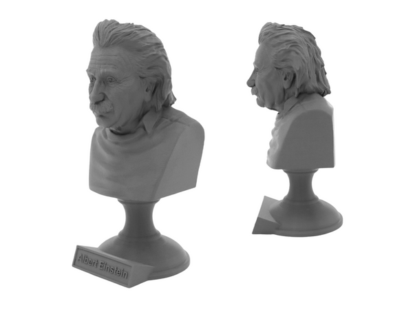 Albert Einstein Famous German Physicist and Mathematician Sculpture Bust on Pedestal