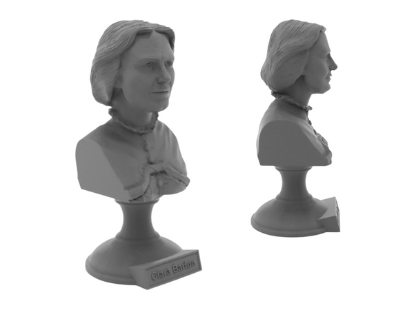 Clara Barton American Nurse Sculpture Bust on Pedestal