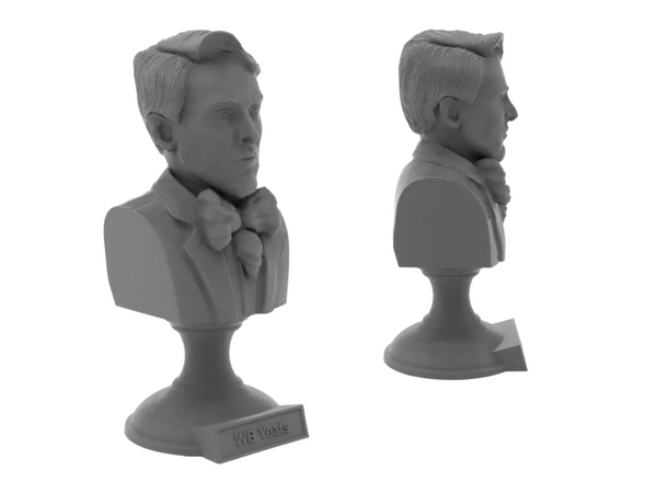 W.B. Yeats Irish Poet Sculpture Bust on Pedestal