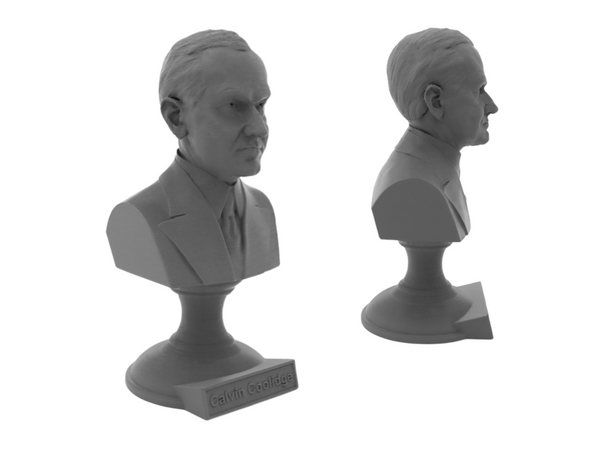 Calvin Coolidge, 30th US President, Sculpture Bust on Pedestal